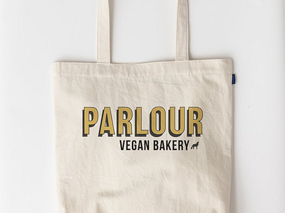 Tote bag mock-up for Parlour 90s adobe illustrator bakery branding graphic design miami pnw restaurant vegan