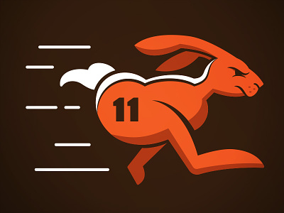 Run, Rabbit, Run! cleveland football illustration vector