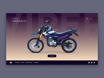 Motosticker website front page design ui ux web website