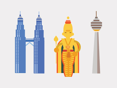 GDayx Malaysia Icon building city illustration kuala lumpur landmark malaysia vector vector graphics