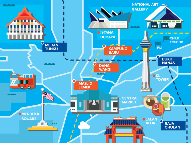 The Ritz-Carlton Kuala Lumpur Map Illustration guide illustration kl kuala lumpur malaysia map travel