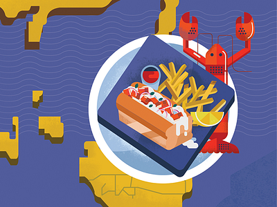 Map Illustration_CapeCod bread capecod illustration island lobster map