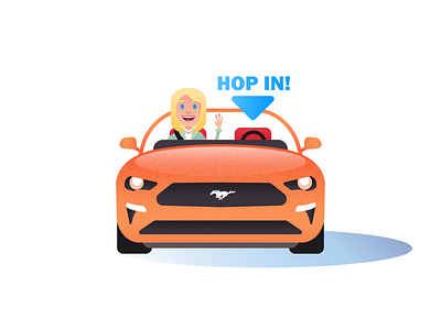 Mustang "Hop In!" Illustration branding design illustration vector