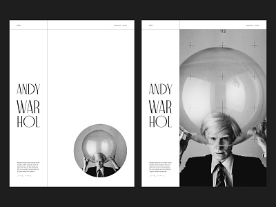 Andy Warhol Close Asymmetry / Open Asymmetry art composition design pop popart ui warhol web website