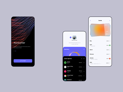 Accounter App app app design control interface ios mobile mobile app start subscribe ui