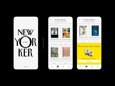 The New Yorker app application concept design illustration magazine mobile new yorker the new yorker