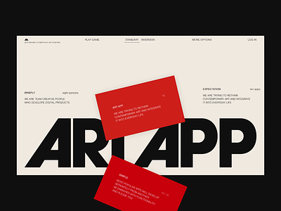 Art App / Light Theme animation app application art concept contemporary design modern art typography ui web