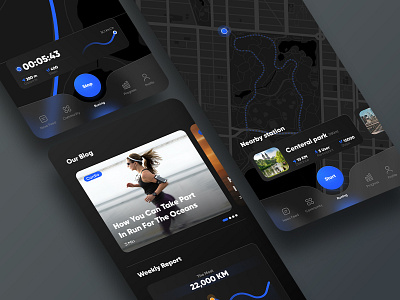 ADIDAS Running adidas app appdesign darkui map mobile productdesign run running trend ui uidesign uiux ux
