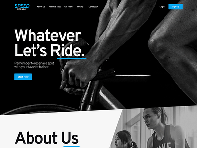 Speed Landing Page bikes design landing spinning vue web