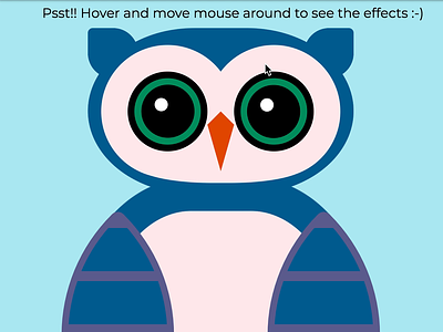 Blue Owl Animation css animation css art css illustration interactive design javascript owl