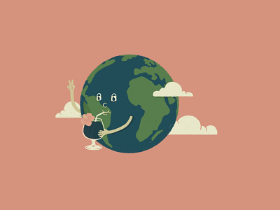 World Peace globe illustration procreate tiki world