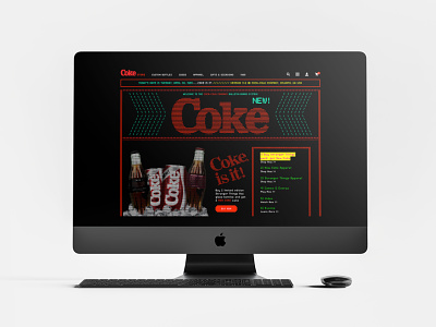 Coke Store Ascii Landing Page ascii coca-cola coke landing page sketch throwback ui uidesign web design
