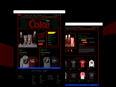 Coke Store Ascii Inspired Site coca cola coke design pdp product page throwback web design