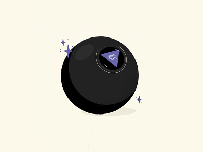 Tragic Eight Ball design illustration ipad magic8 procreate