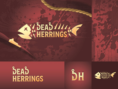 Dead Herrings- Board Game Identity blood board dead death fish game herrings identity illustrator logo murder mystery red