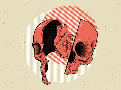 Broken Bones bones broken heart illustration illustration design skull vector
