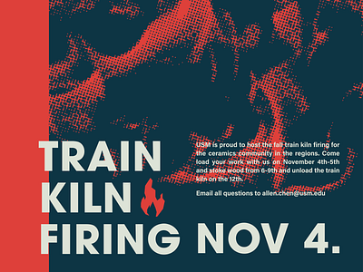 Train Kiln Firing blue fire firing illustrator kiln red train usm