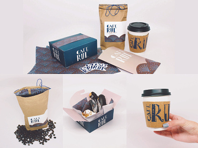 Cafe Rue Packaging branding cafe coffee design french logo point of sale stamp typography vellum