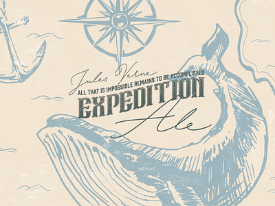 Expedition Ale Logo & Illustration 19th century ale beer beer branding beer label branding design expedition handlettering illustration logo maps packaging sea creatures typography vector