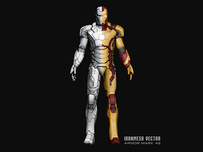 Ironman coreldraw iron man meshfill vector art