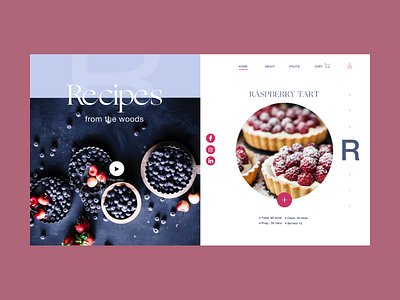 Debut - Recipes from the woods 1 colors design fruits helvetica neue ingredients interaction design iu landing ogg raspberry recipes shop tipography ux web webshop