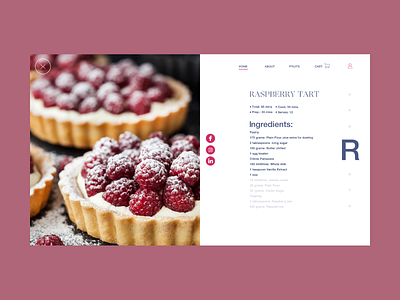 Recipes from the woods 2 colors fruits helvetica neue ingredients interaction design landing ogg raspberry recipes shop tipography ui ux webdesign webshop