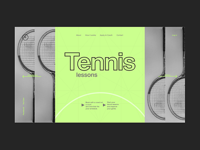 Tennis lessons 1 colors design helvetica neue interaction design landing logo sport ui ux vector web