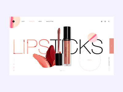 Make up landing page ecommerce fashion flat helvetica neue interaction design landing lipstick minimal product typography ui ux web design
