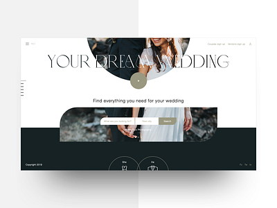 Wedding web site app design flat interaction design landing typography ui ux web design