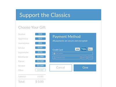 Daily UI 002 : Checkout Form checkout form credit card payment donation page payment