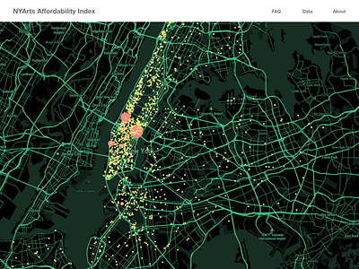 Daily UI : 020 arts arts institution data visualization dataviz location location tracker map mapbox nyc