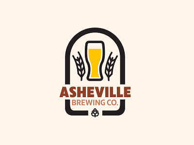 Asheville Brewing Logo Design brewery lager retro