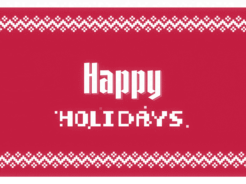 Pixel Glitch Christmas Greetings animated christmas animated pixel glitch animation blackletter christmas christmas graphic designer christmas illustration glitch happy holidays magenta non denominational pixel sweater pattern