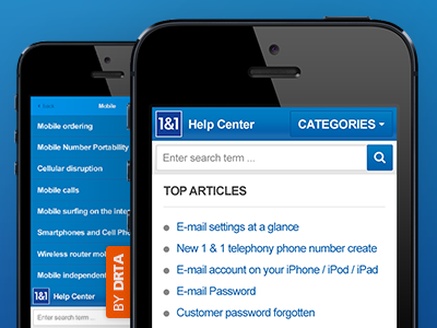 1&1 Help Center Mobile Website (DE)