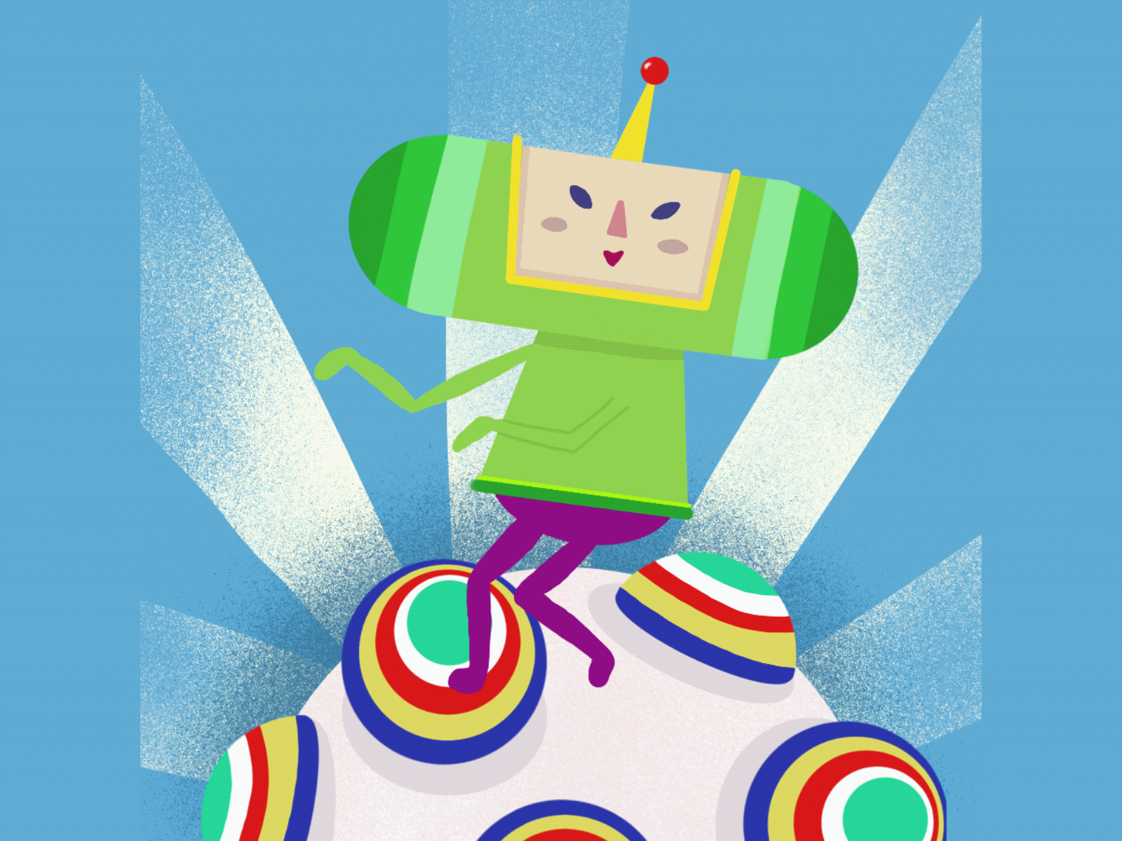 Katamari design gif illustration katamari