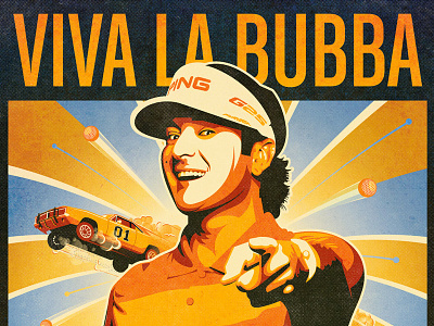 Oakley's Viva La Bubba! bubba bubba watson campaign car dan kuhlken dkng golf nathan goldman poster propaganda vector