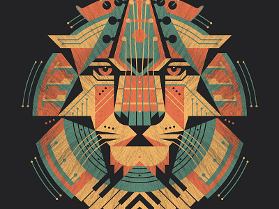 Leo Art Print bass dan kuhlken dkng drums guitar instruments leo lion nathan goldman piano poster print saxophone trumpet vector violin