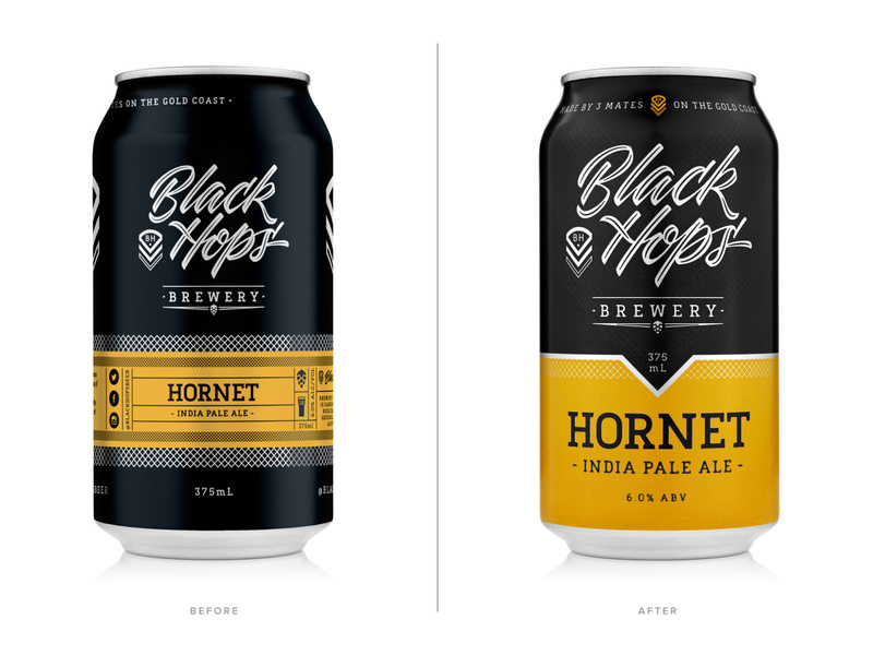 Black Hops Brewery (Before & After) beer can design black hops beer packaging packaging beer can beer branding design dkng studios dkng nathan goldman dan kuhlken