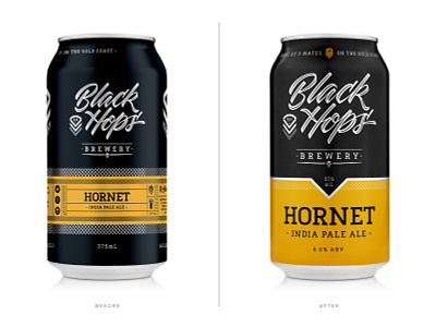 Black Hops Brewery (Before & After) beer beer can beer can design beer packaging black hops branding dan kuhlken design dkng dkng studios nathan goldman packaging