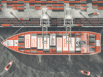'The National' European Tour Poster boat cargo dan kuhlken dkng dock nathan goldman ocean ship texture the national vector water