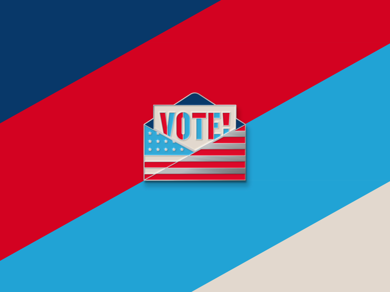 Limited Edition VOTE! Enamel Pin dan kuhlken dkng dkng studios enamel pin enamel pins flag geometric icon illustration nathan goldman pin united states of america unitedstates vector vote