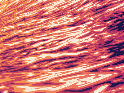 Wave One (2nd Edition) dan kuhlken dkng dkng studios illustration nathan goldman poster reflection screen print silkscreen sunset texture vector water wave waves