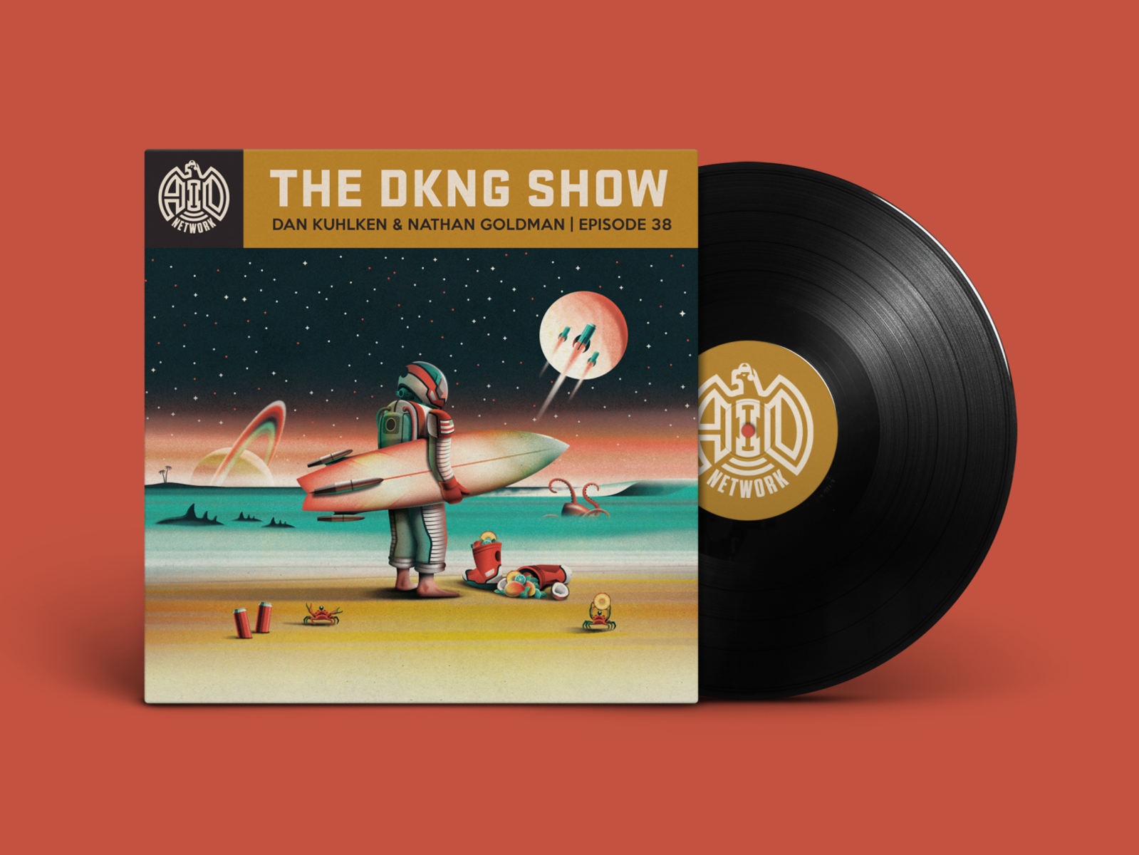 The DKNG Show (Episode 38) adventures in design beach dan kuhlken dkng dkng studios galaxy moon nathan goldman ocean plent podcast rocket saturn space stars vector vinyl