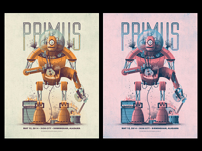 Primus // Birmingham, Alabama Poster alabama bass birmingham dan kuhlken dkng drums geometric guitar nathan goldman primus robot vector