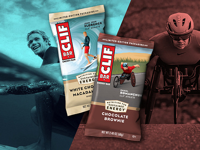 Clif Bar Athlete Series athlete clif bar dan kuhlken daniel romanchuk dkng dkng studios illustration john john florence nathan goldman packaging surf surfer vector wheelchair racer