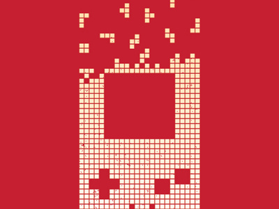From Russia With Love arcade art print dan kuhlken dkng gameboy illustration minimal nathan goldman poster print red screen print tetris vector