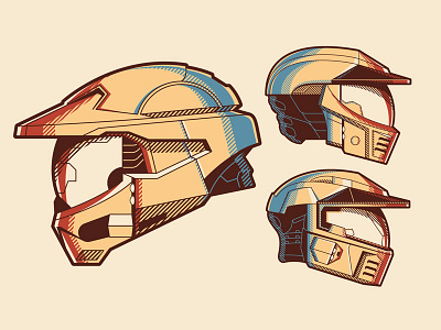 halo helmet drawing
