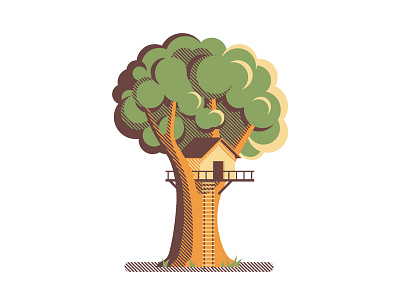Mystery Project 55 dan kuhlken dkng geometric house nathan goldman tree tree house treehouse vector