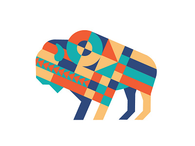 Mystery Project 56 bison buffalo dan kuhlken dkng geometric nathan goldman pattern vector