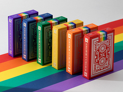 DKNG 'Rainbow Wheel' Playing Cards ace bicycle clover club dan kuhlken diamond heart king lgbt nathan goldman playing cards poker pride queen rainbow spade